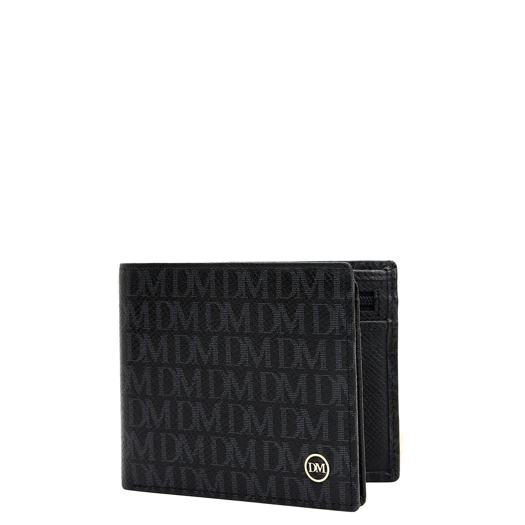 Black Bifold Leather Mens Wallet