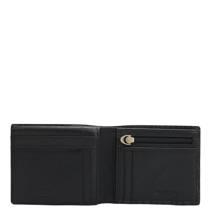 Black Bifold Leather Mens Wallet