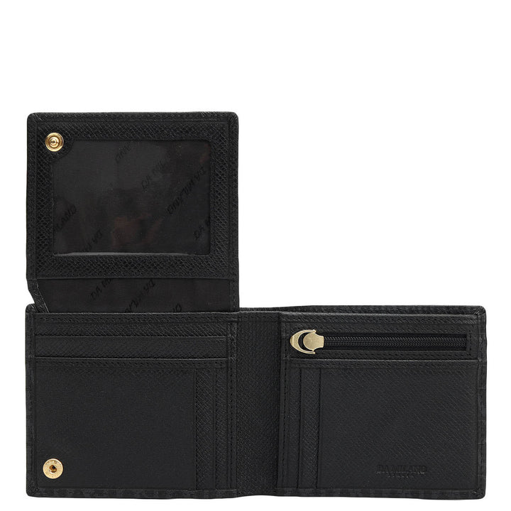 Black Bifold Leather Mens Wallet