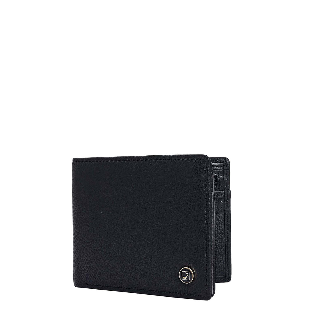 Black Bifold Leather Mens Wallet