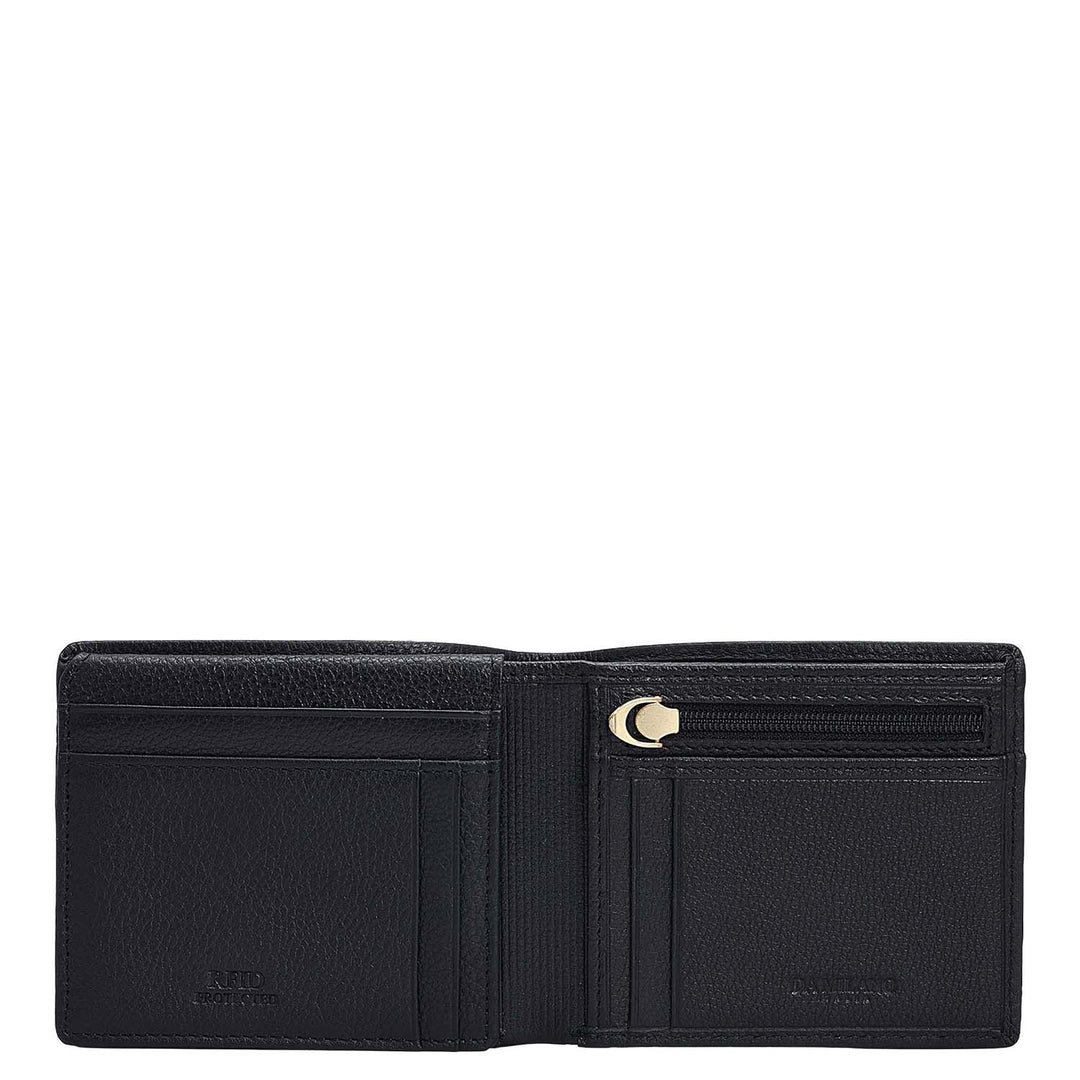 Black Bifold Leather Mens Wallet