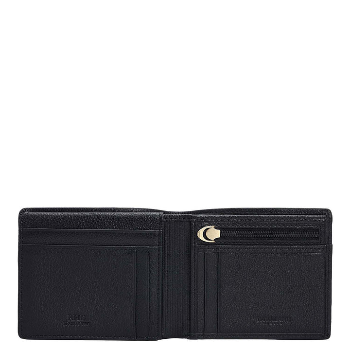Black Bifold Leather Mens Wallet