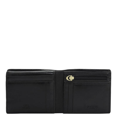 Black Bifold Leather Mens Wallet