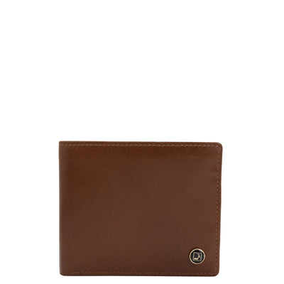 Plain Leather Mens Wallet - Cognac