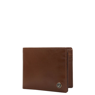 Plain Leather Mens Wallet - Cognac