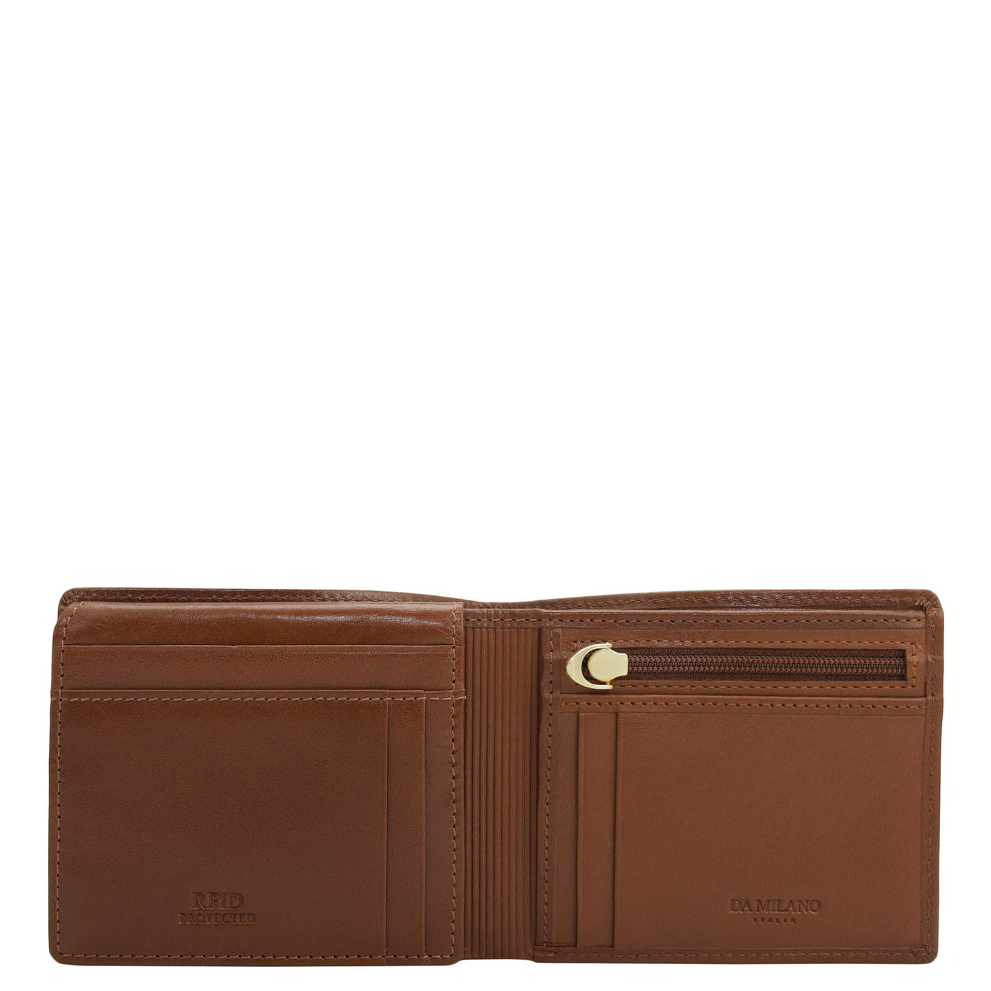 Plain Leather Mens Wallet - Cognac