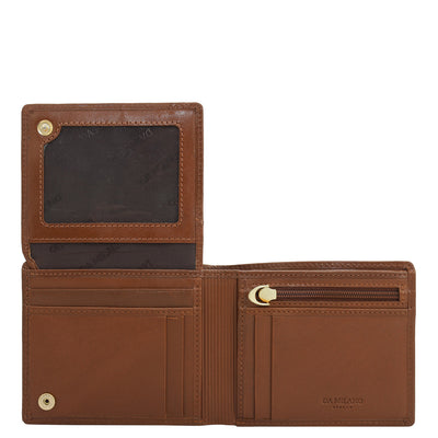 Plain Leather Mens Wallet - Cognac