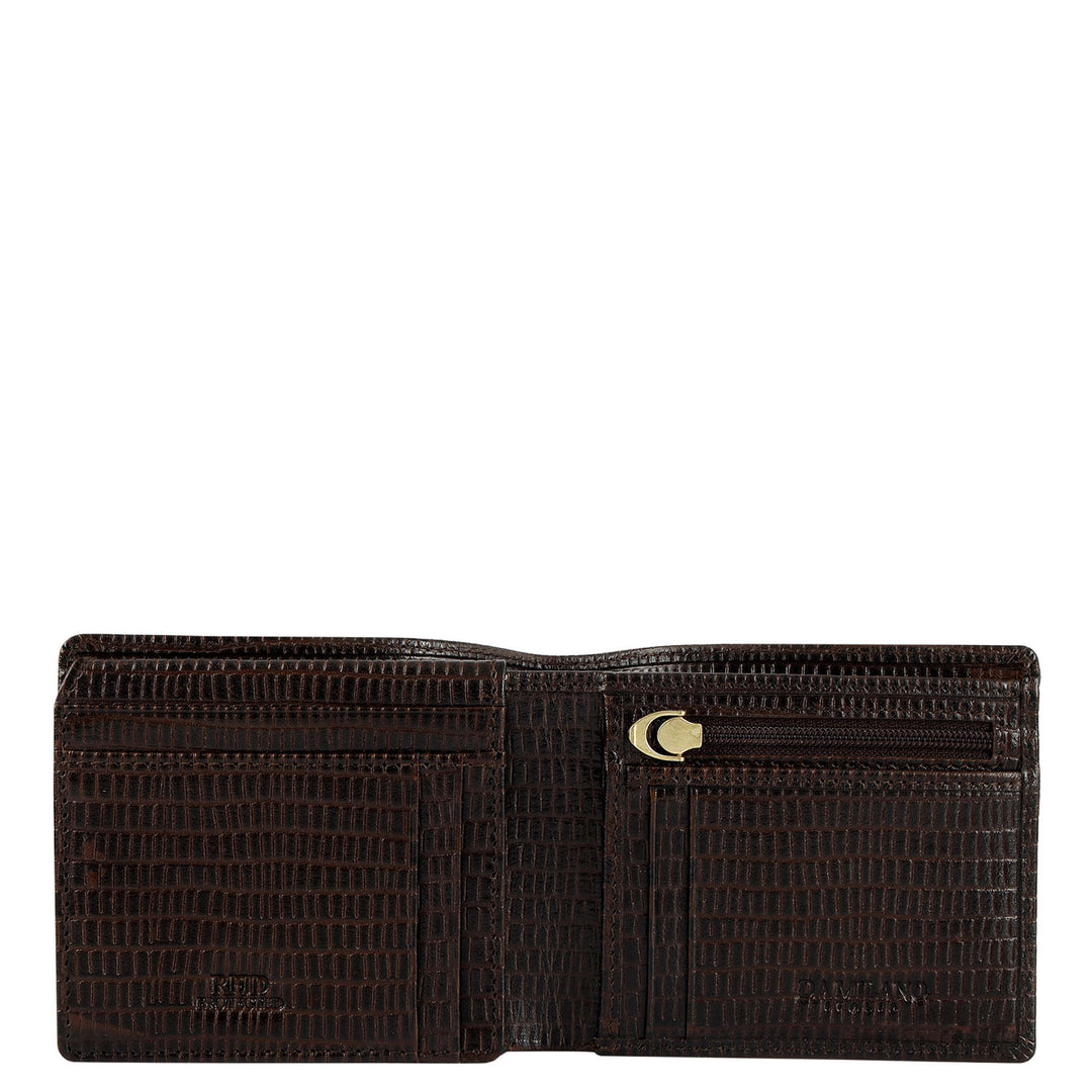 Embossed Bifold Men's Wallet - Brown