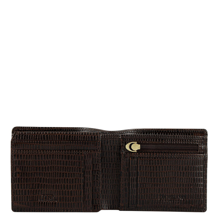 Embossed Bifold Men's Wallet - Brown