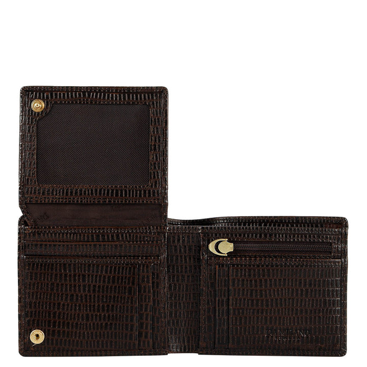 Embossed Bifold Men's Wallet - Brown