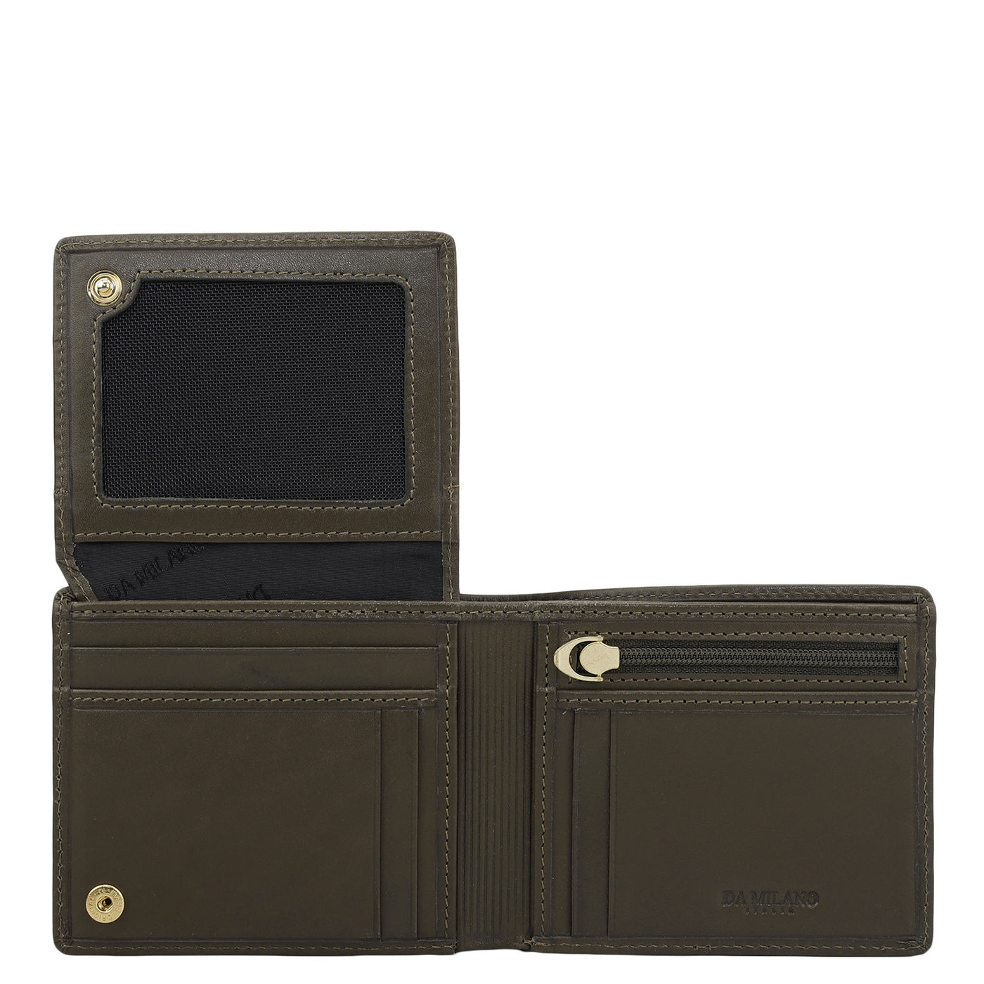 Olive Bifold Leather Mens Wallet