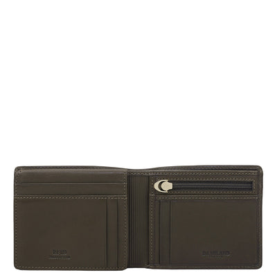 Olive Bifold Leather Mens Wallet