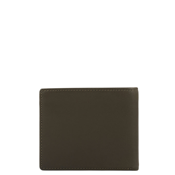 Olive Bifold Leather Mens Wallet