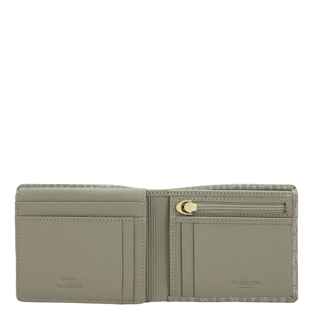 Stone Grey Bifold Leather Mens Wallet