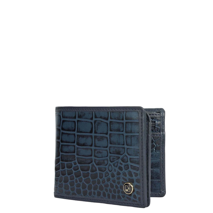 Navy Bifold Leather Mens Wallet