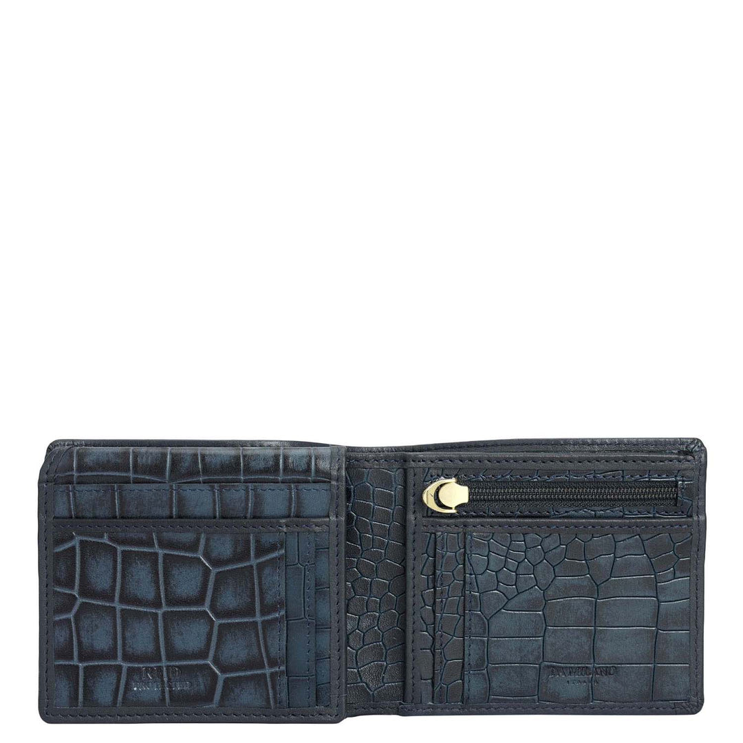 Navy Bifold Leather Mens Wallet