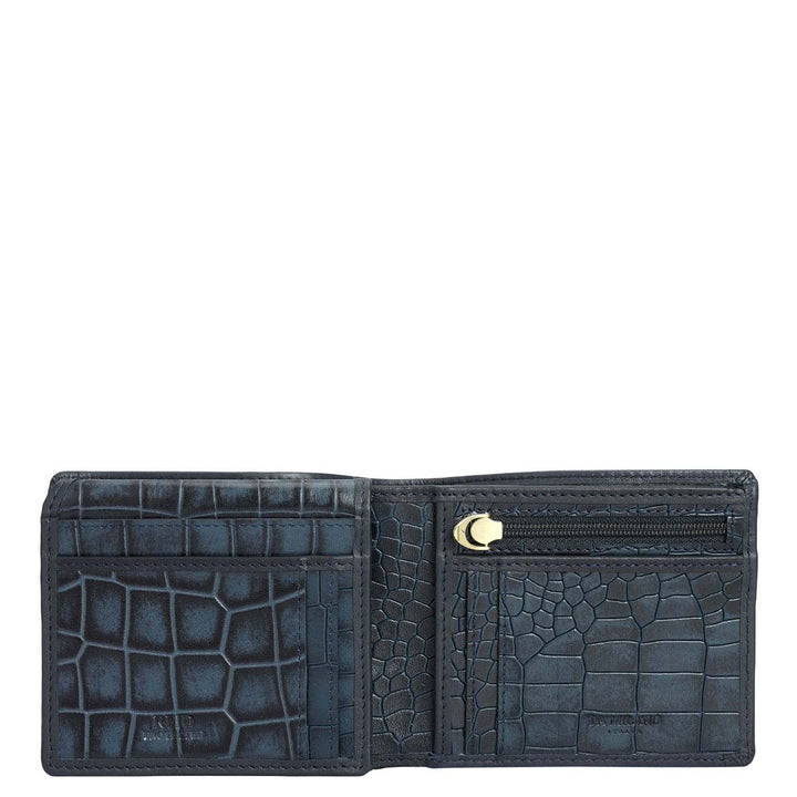Navy Bifold Leather Mens Wallet