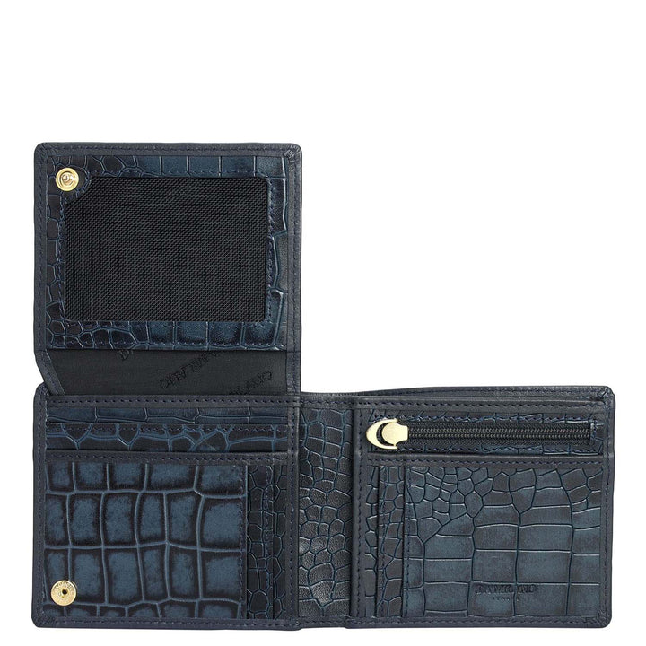 Navy Bifold Leather Mens Wallet