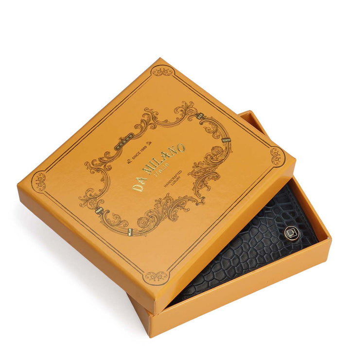 Navy Bifold Leather Mens Wallet
