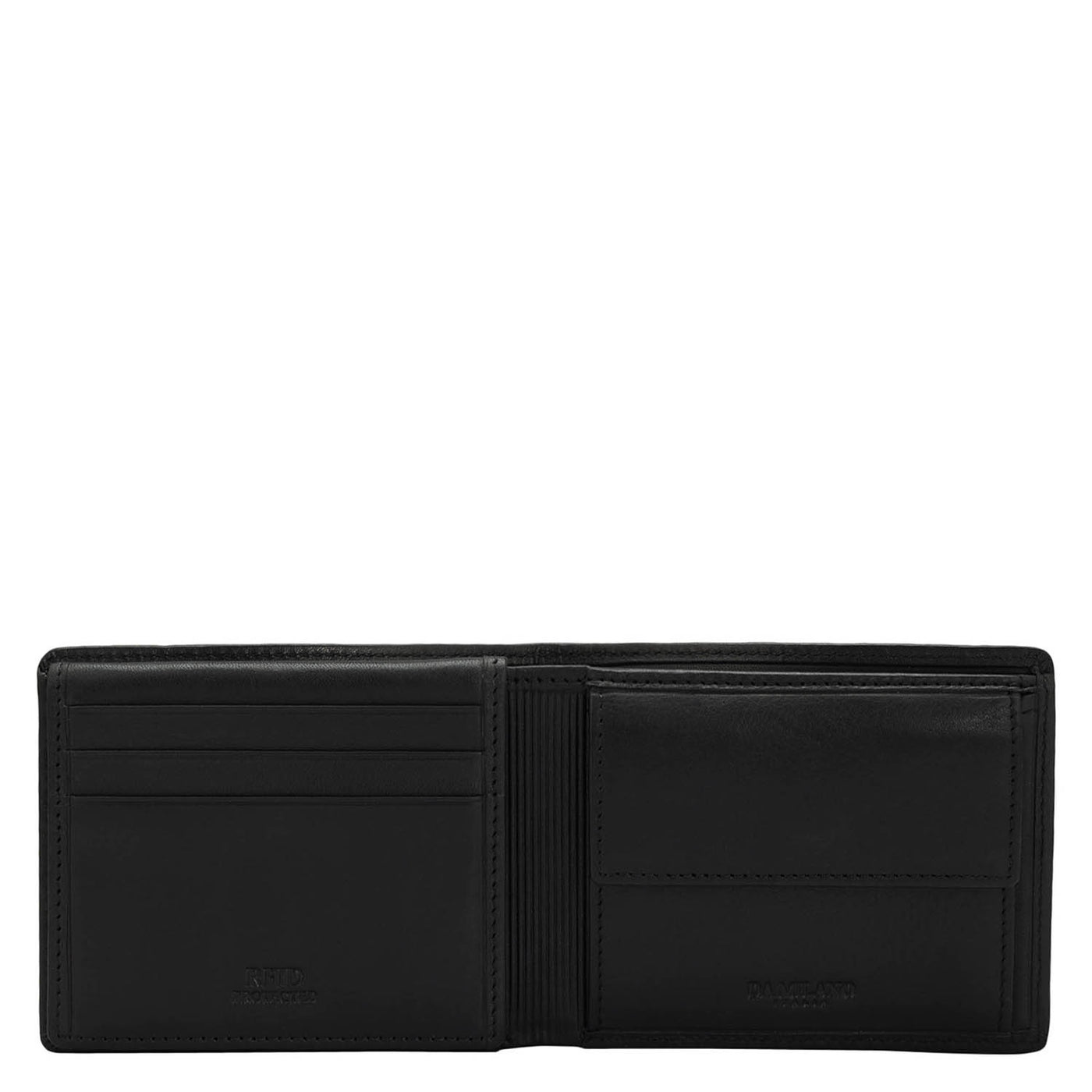 Calf Leather Mens Wallet - Black