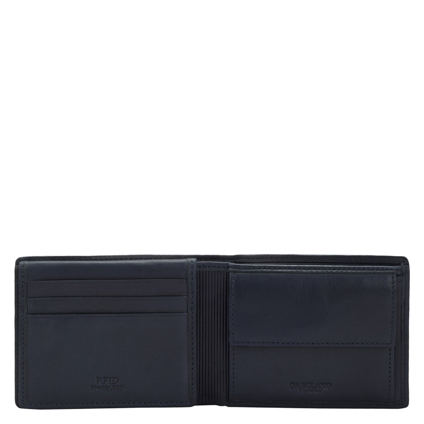 Calf Leather Mens Wallet - Navy