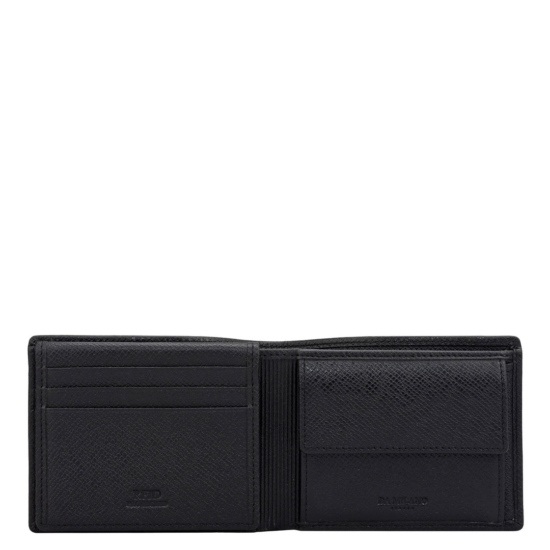 Black Bifold Leather Mens Wallet