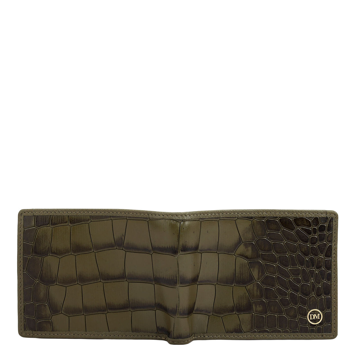 Military Green Bifold Leather Mens Wallet