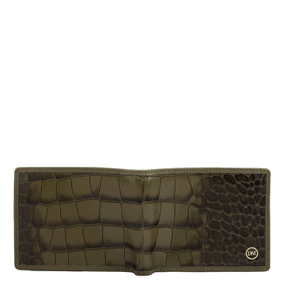 Military Green Bifold Leather Mens Wallet