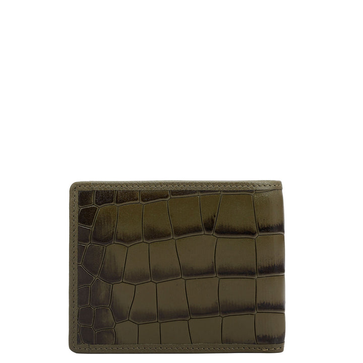 Military Green Bifold Leather Mens Wallet