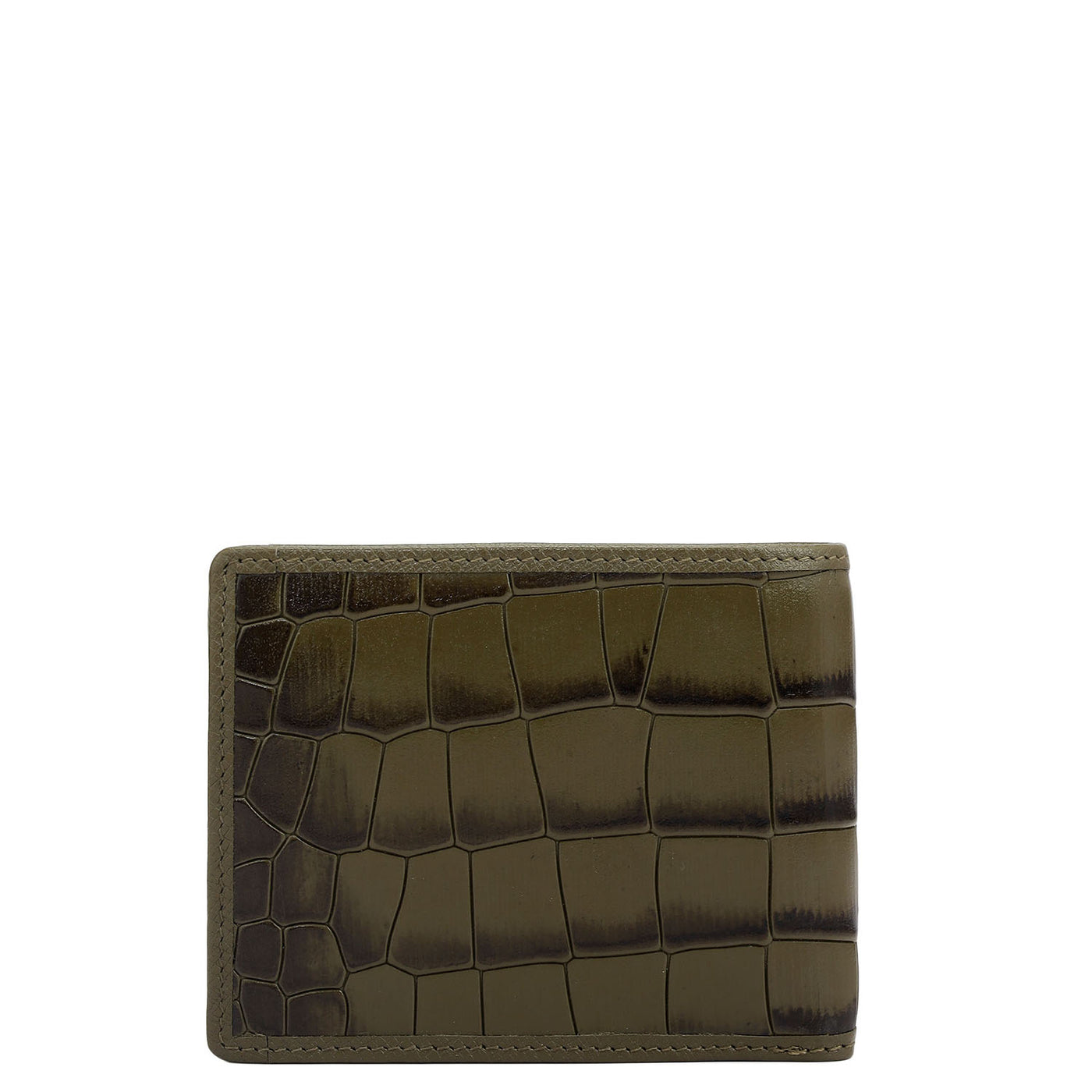 Military Green Bifold Leather Mens Wallet