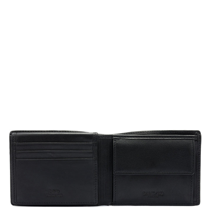Black Bifold Leather Mens Wallet