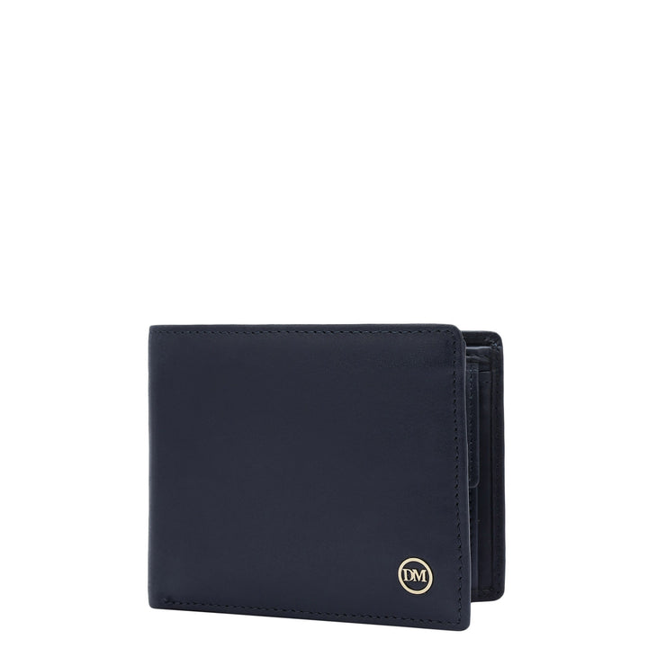 Calf Leather Mens Wallet - Navy