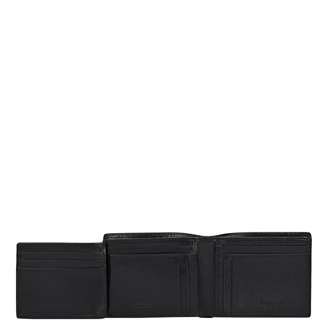 Black Bifold Leather Mens Wallet