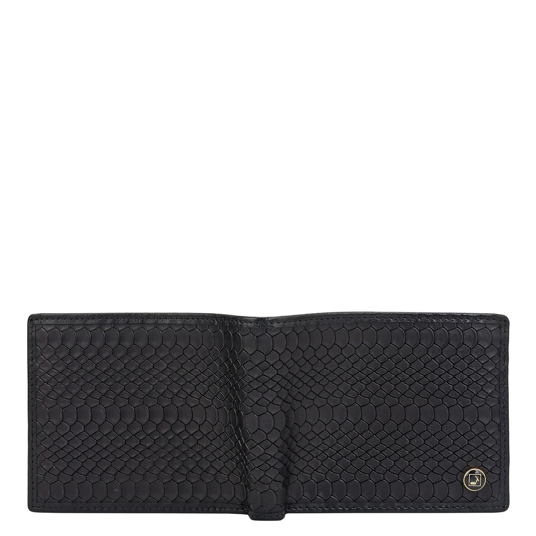 Black Bifold Leather Mens Wallet