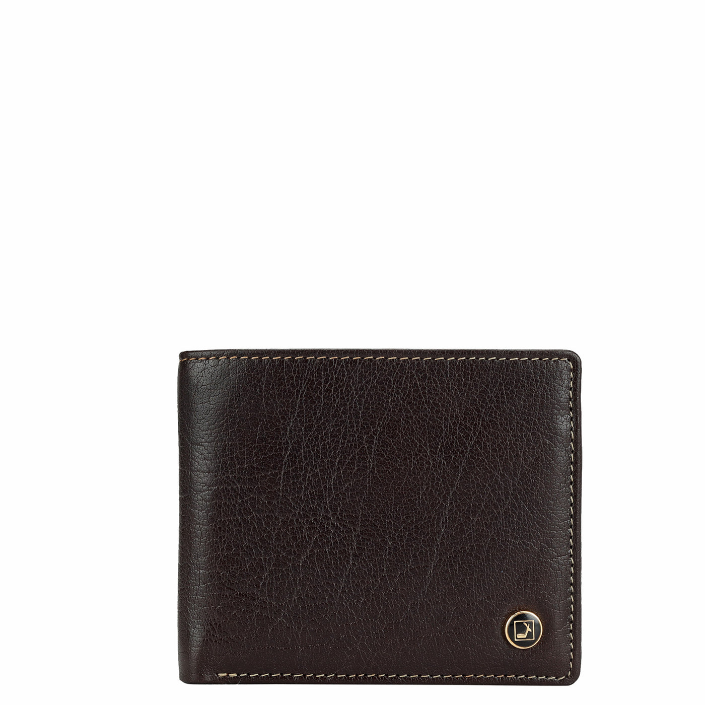 Elephant Pattern Leather Mens Wallet - Chocolate