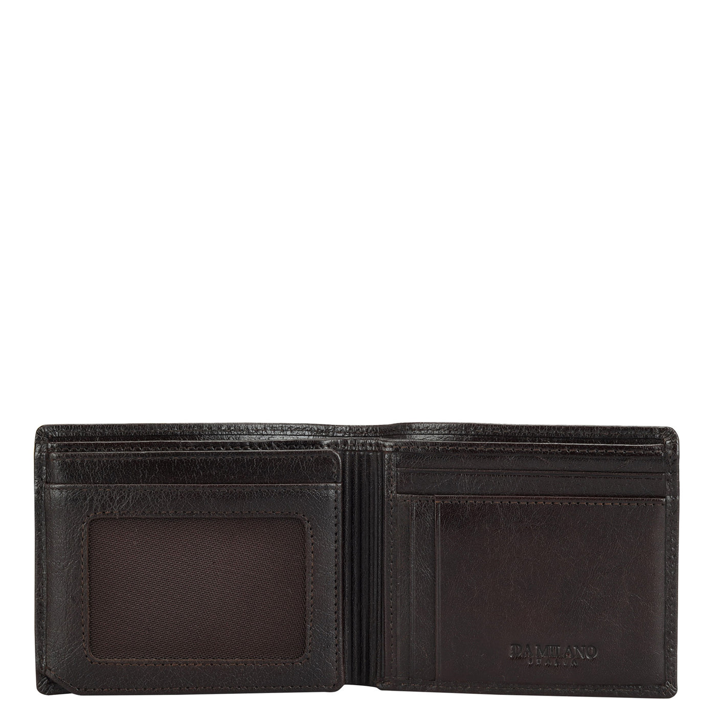 Elephant Pattern Leather Mens Wallet - Chocolate