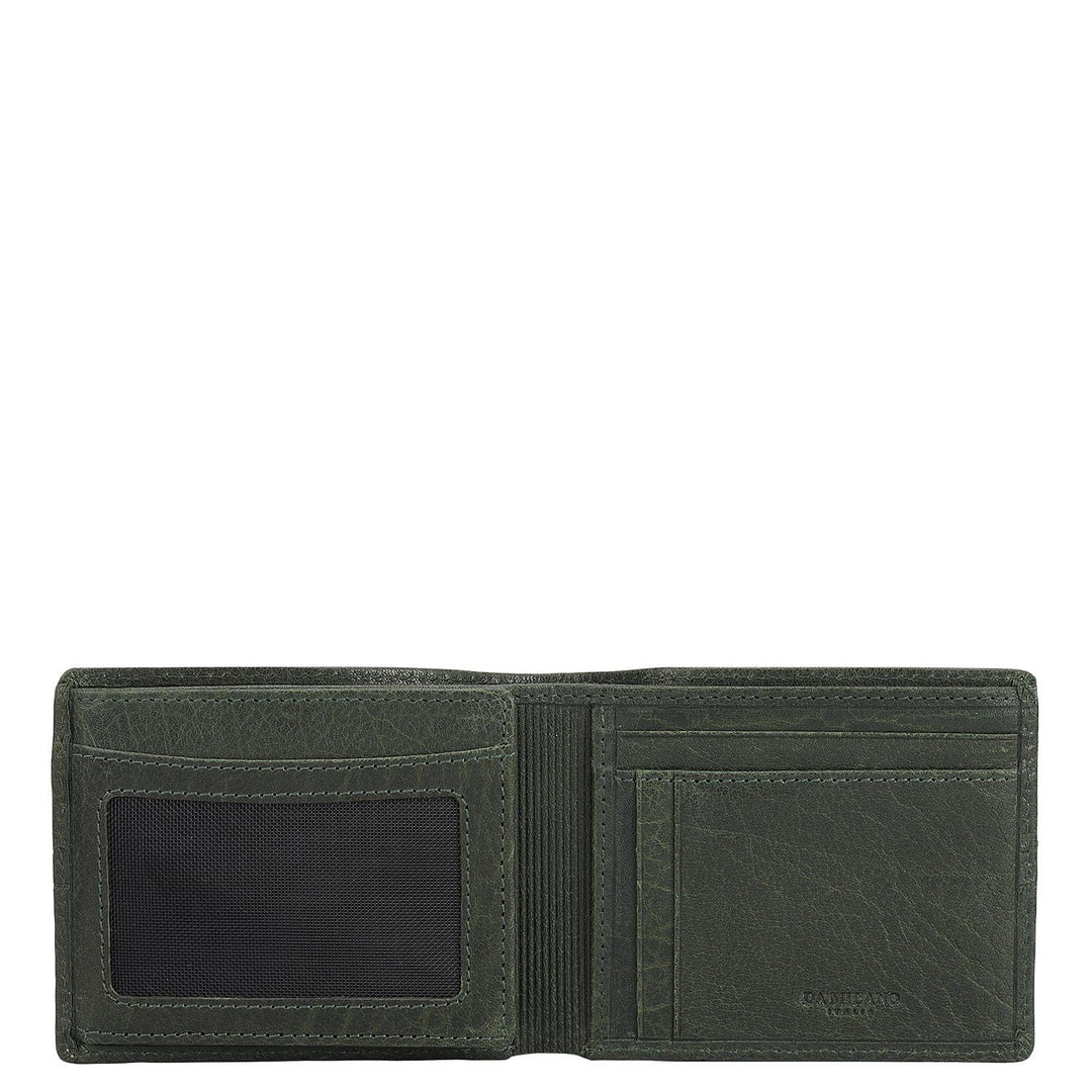 Green Bifold Leather Mens Wallet