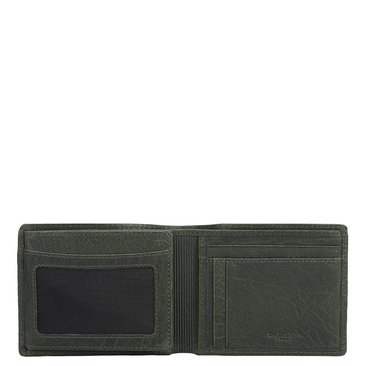 Green Bifold Leather Mens Wallet