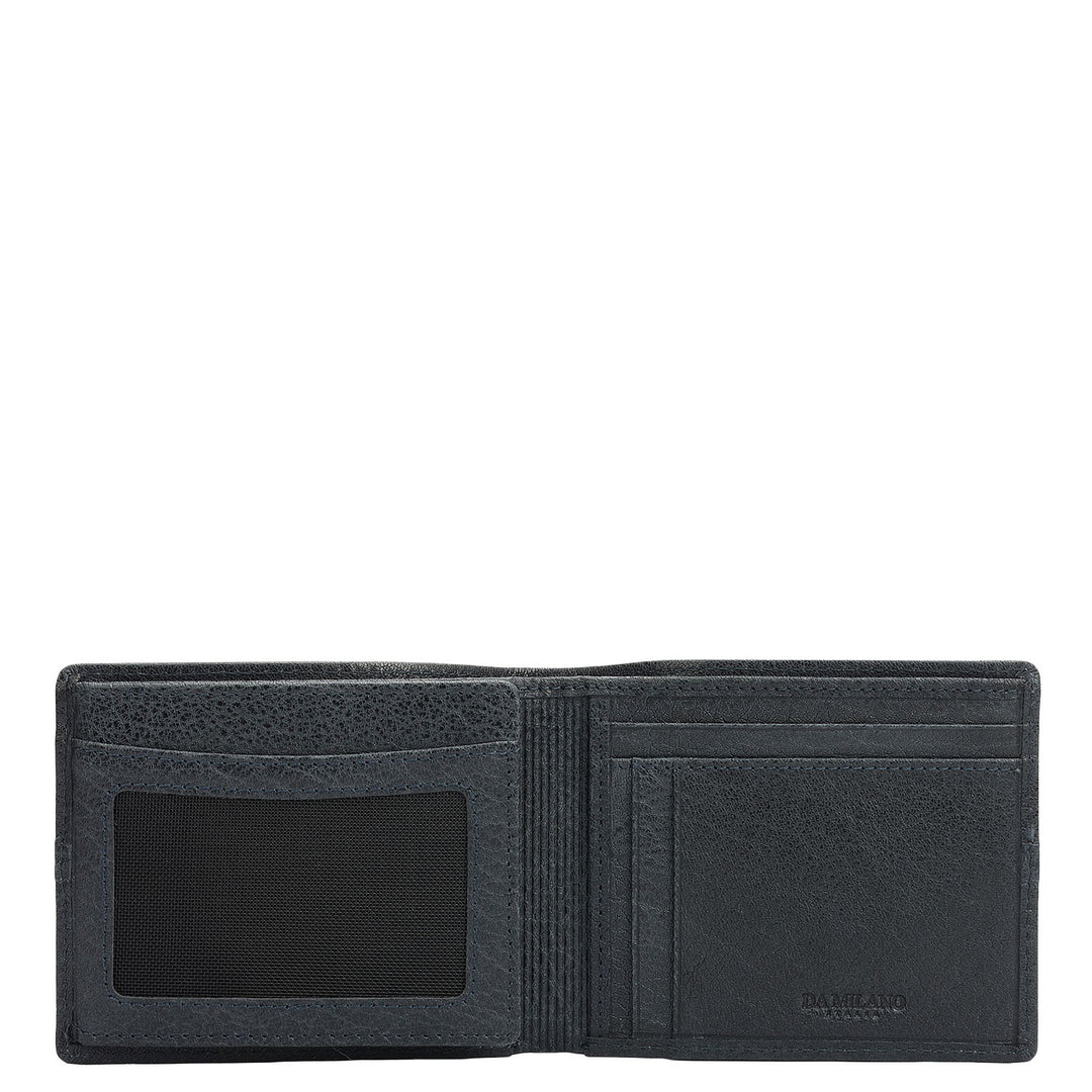 Navy Bifold Leather Mens Wallet