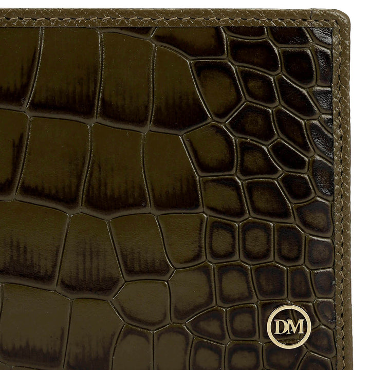Military Green Bifold Leather Mens Wallet