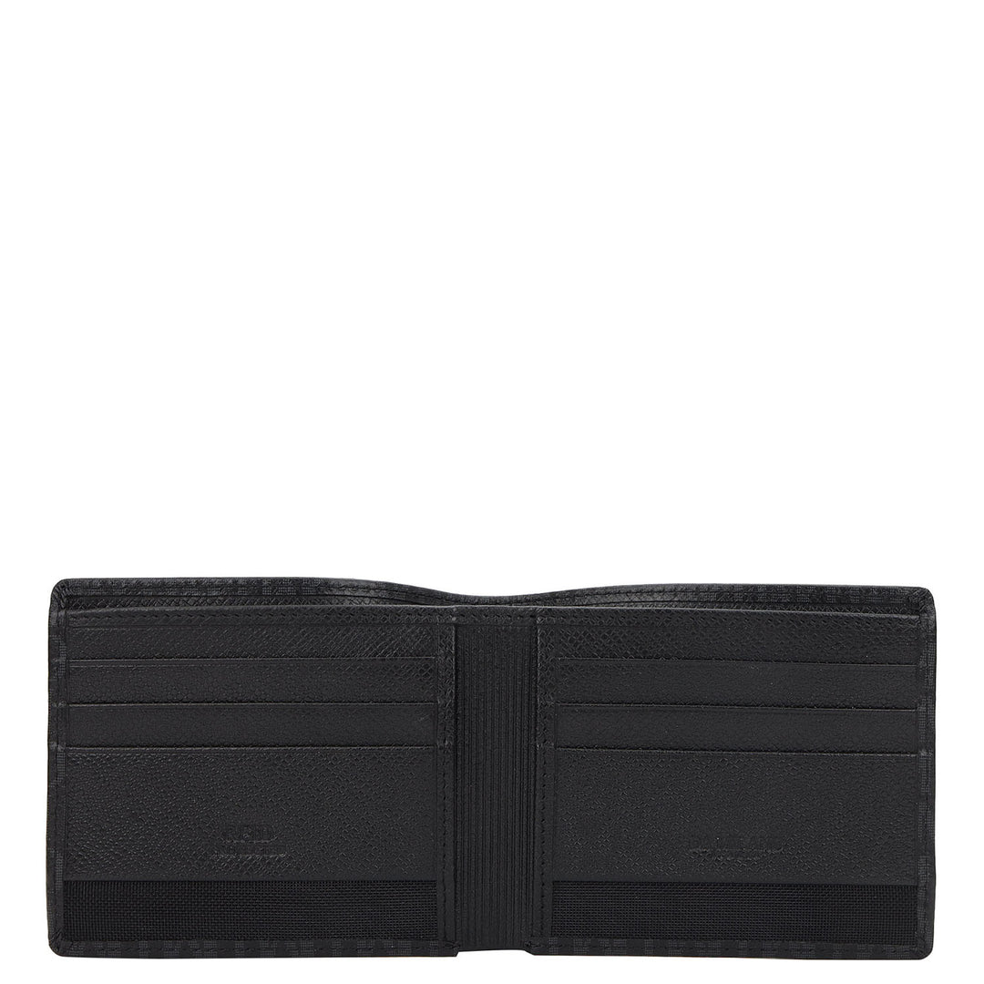 Monogram Bifold Leather Men's Wallet - Black