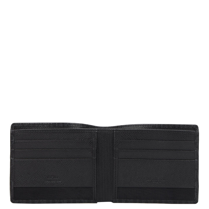 Monogram Bifold Leather Men's Wallet - Black