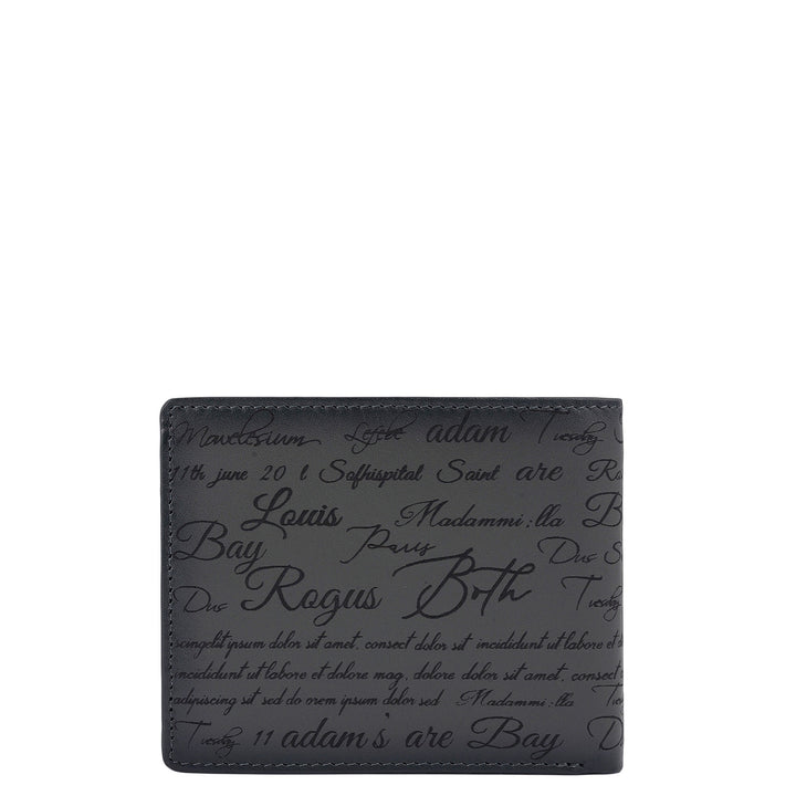 Grey Bifold Leather Mens Wallet