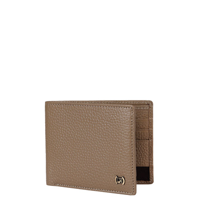 Wax Leather Mens Wallet - Greyish Taupe