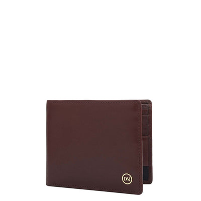 Wine  Bifold Leather Mens Wallet
