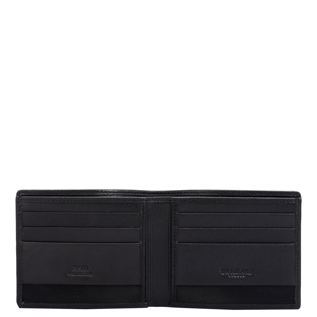 Black Bifold Leather Mens Wallet
