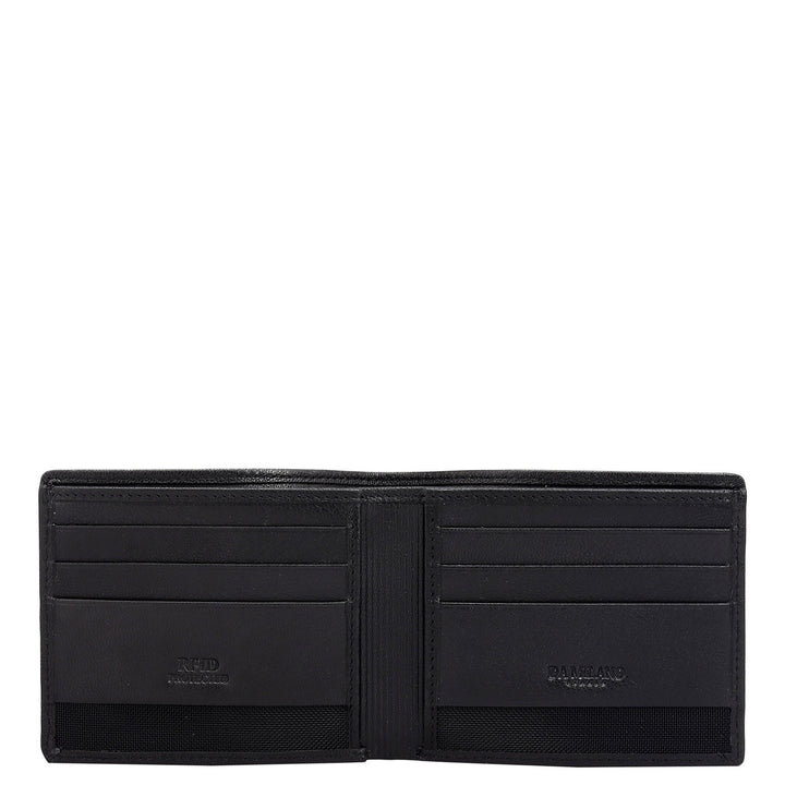 Black Bifold Leather Mens Wallet