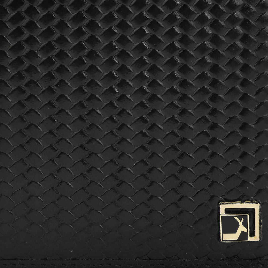 Black Bifold Leather Mens Wallet