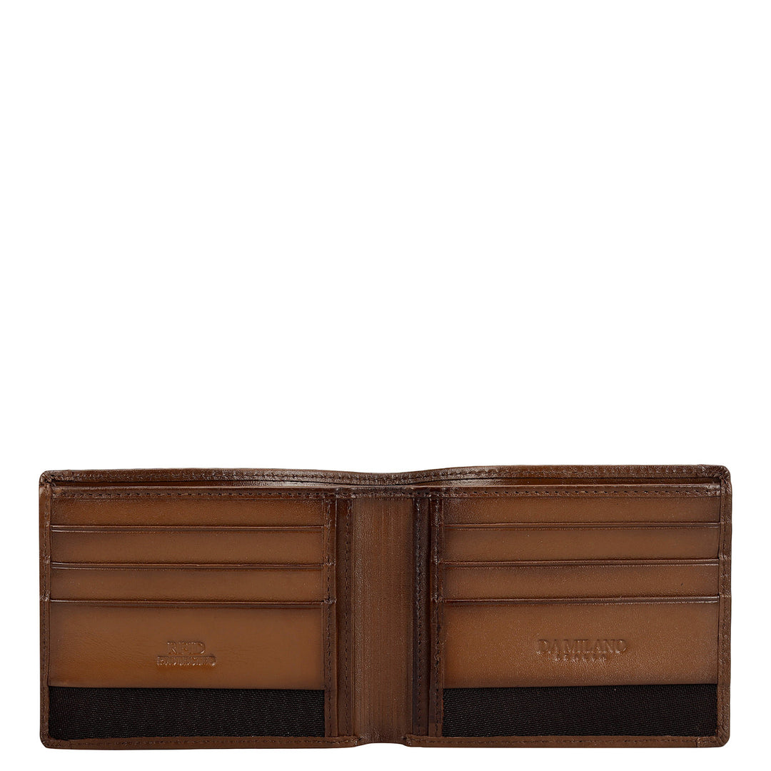 Cognac Bifold Leather Mens Wallet