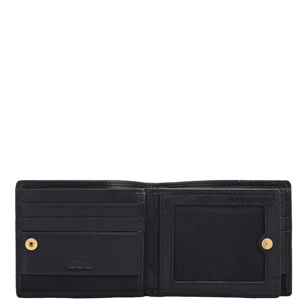 Black Bifold Leather Mens Wallet